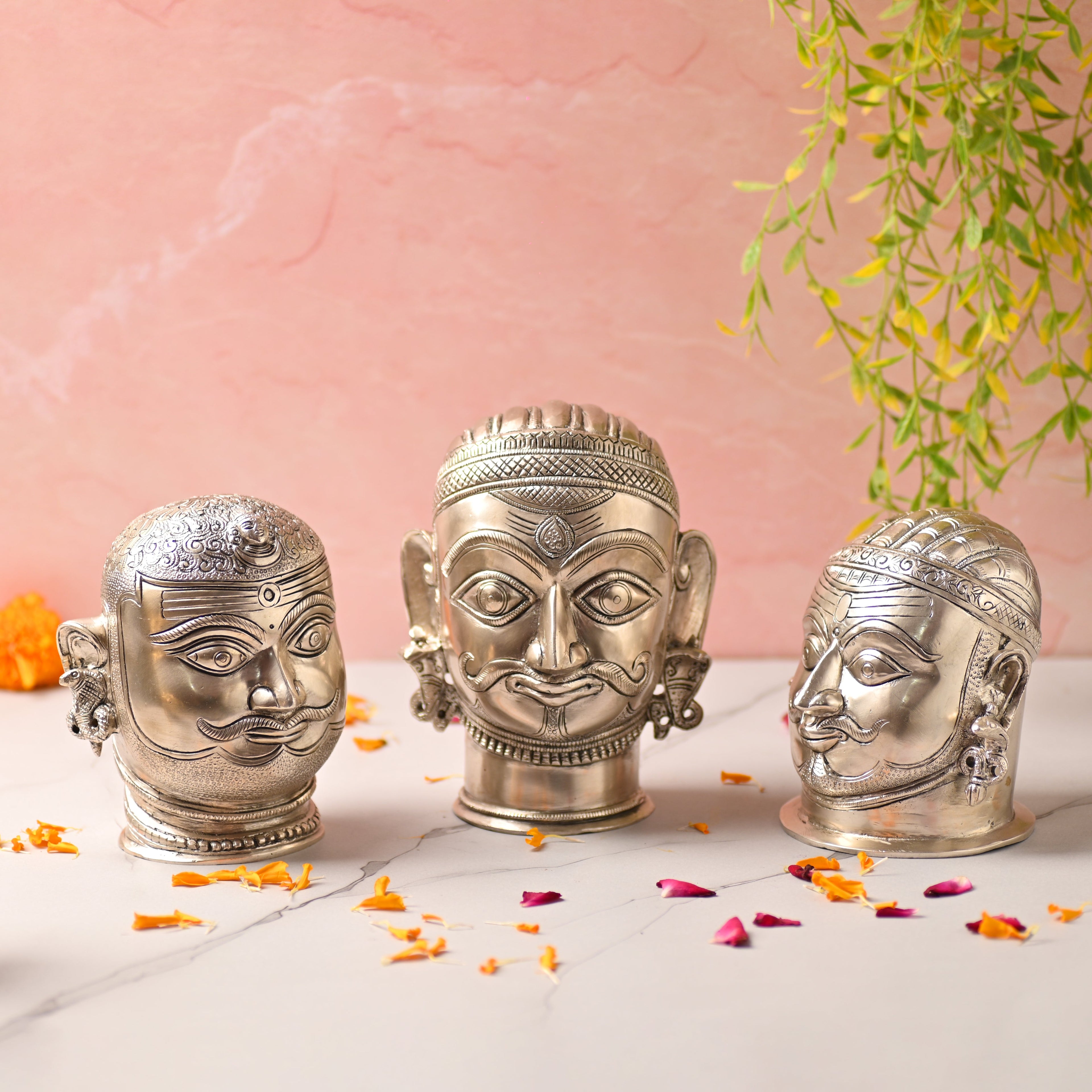 Brass Silver Plated Shiva Head Idol Vedansh Craft