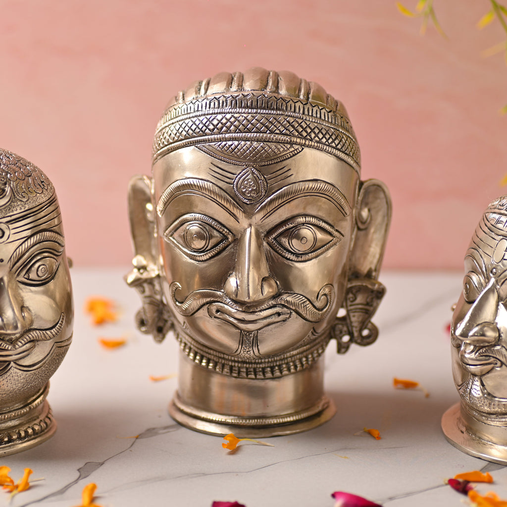Brass Silver Plated Shiva Head Idol Vedansh Craft