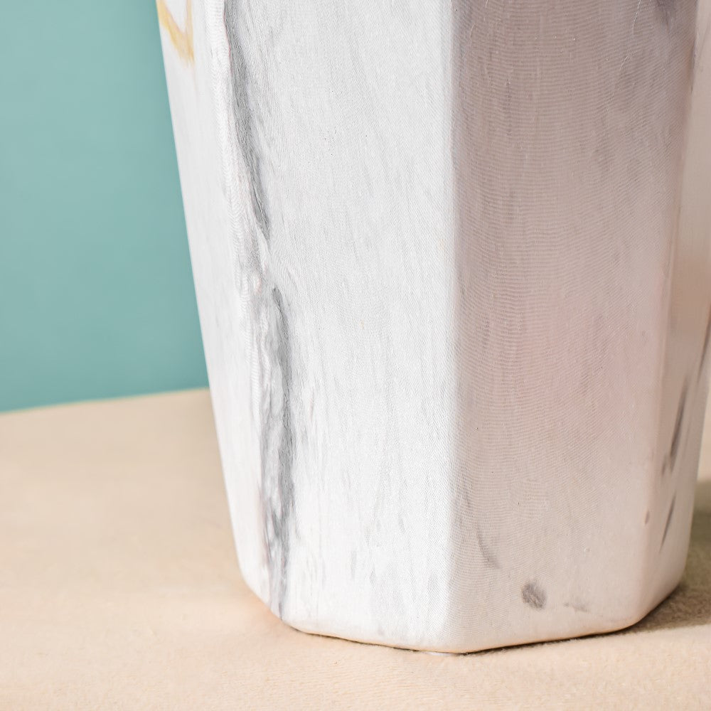 Contemporary Ceramic Marble Pattern Vase White Nestasia