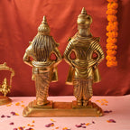 Brass Handcrafted Vitthal Rukmini Statue – Divine Traditional Decor (18.5 Inch)