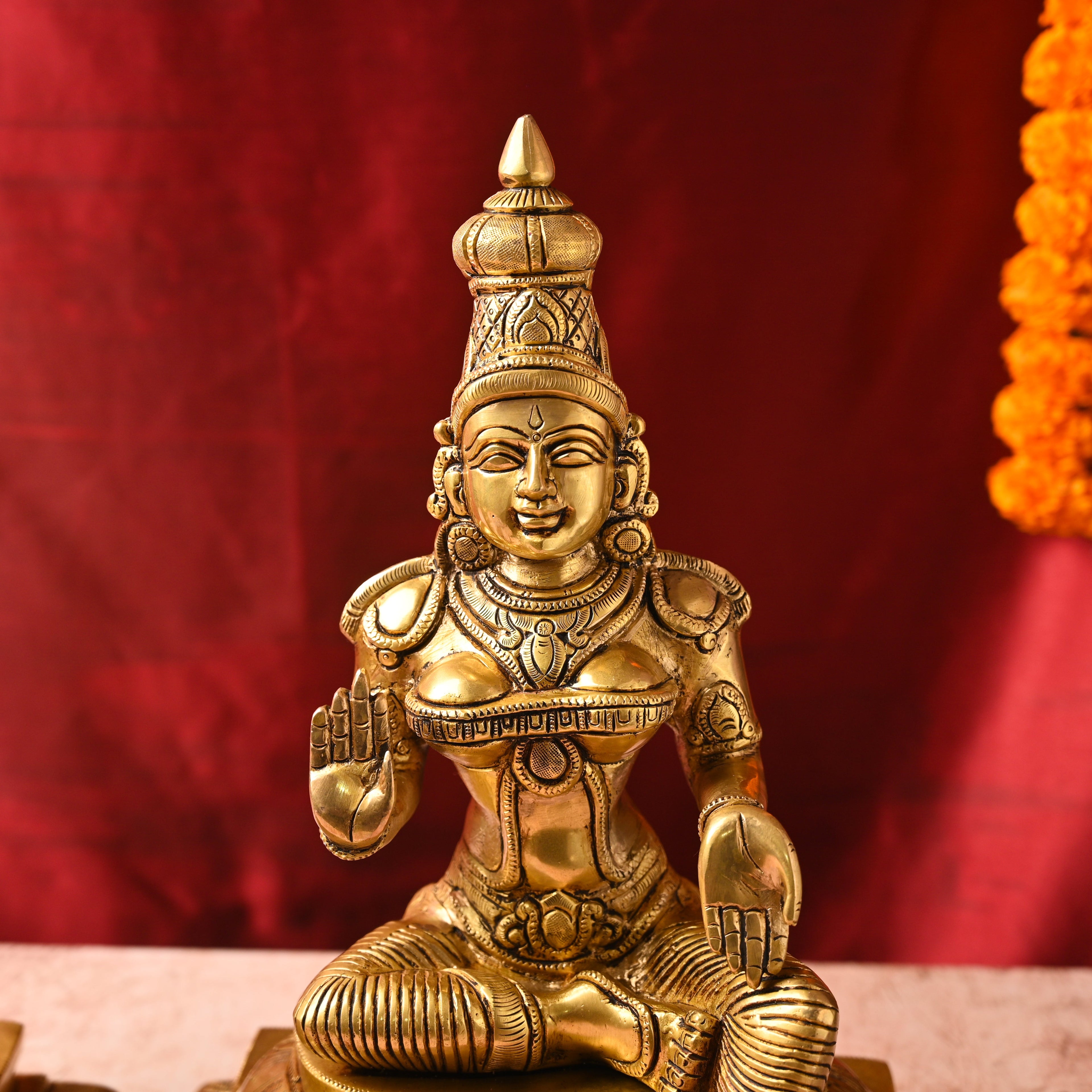 Brass Shiva & Parvati Sitting Idols Set (16.5 Inch) Vedansh Craft