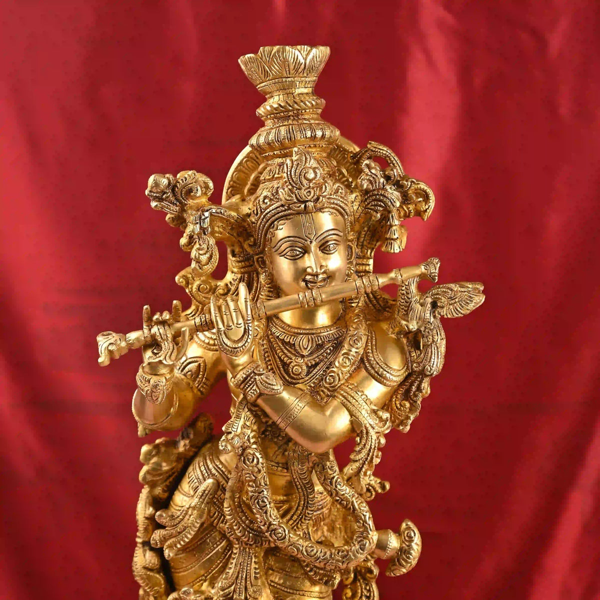 Brass Standing Krishna Idol (26 Inch) Vedansh Craft