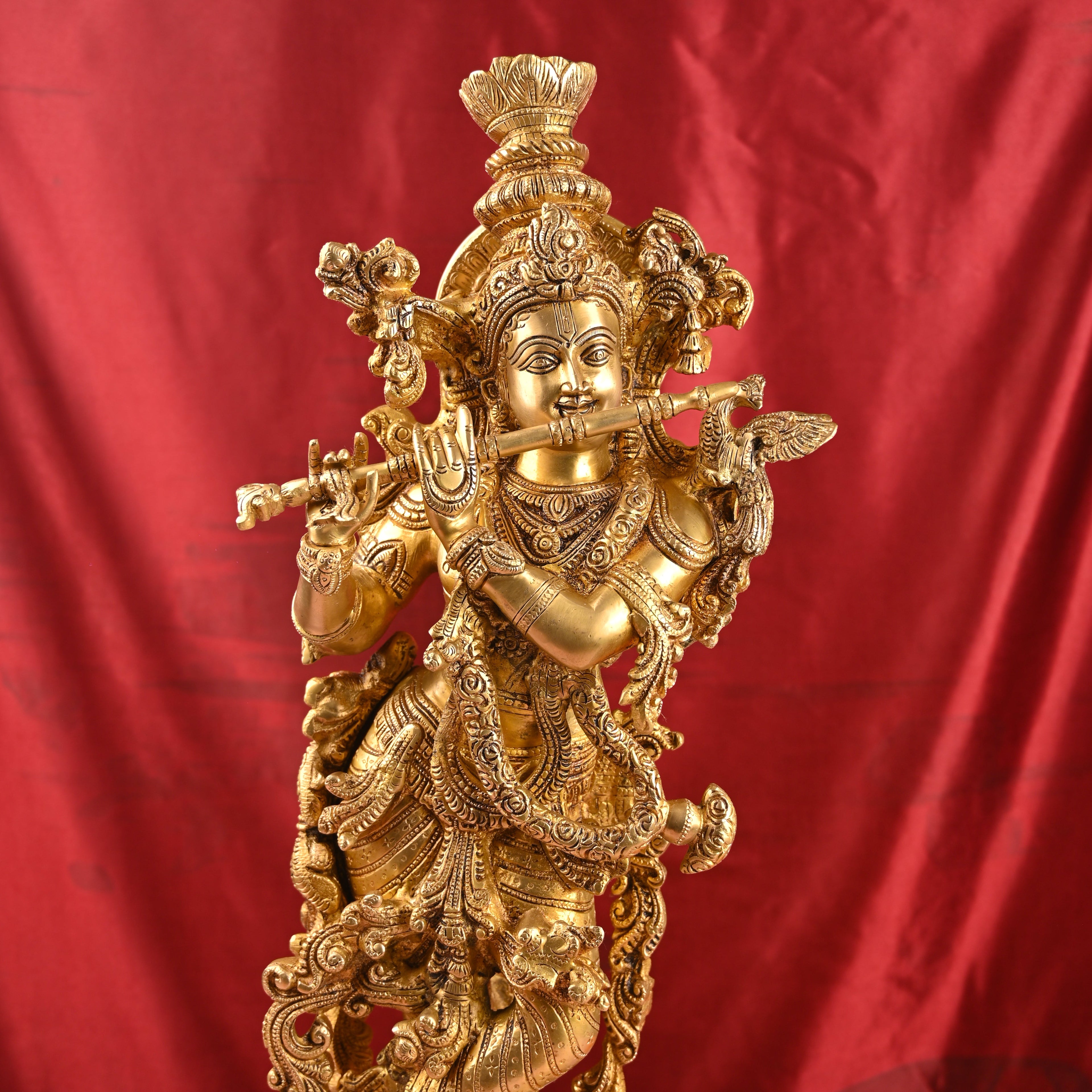 Brass Standing Krishna Idol (26 Inch) Vedansh Craft