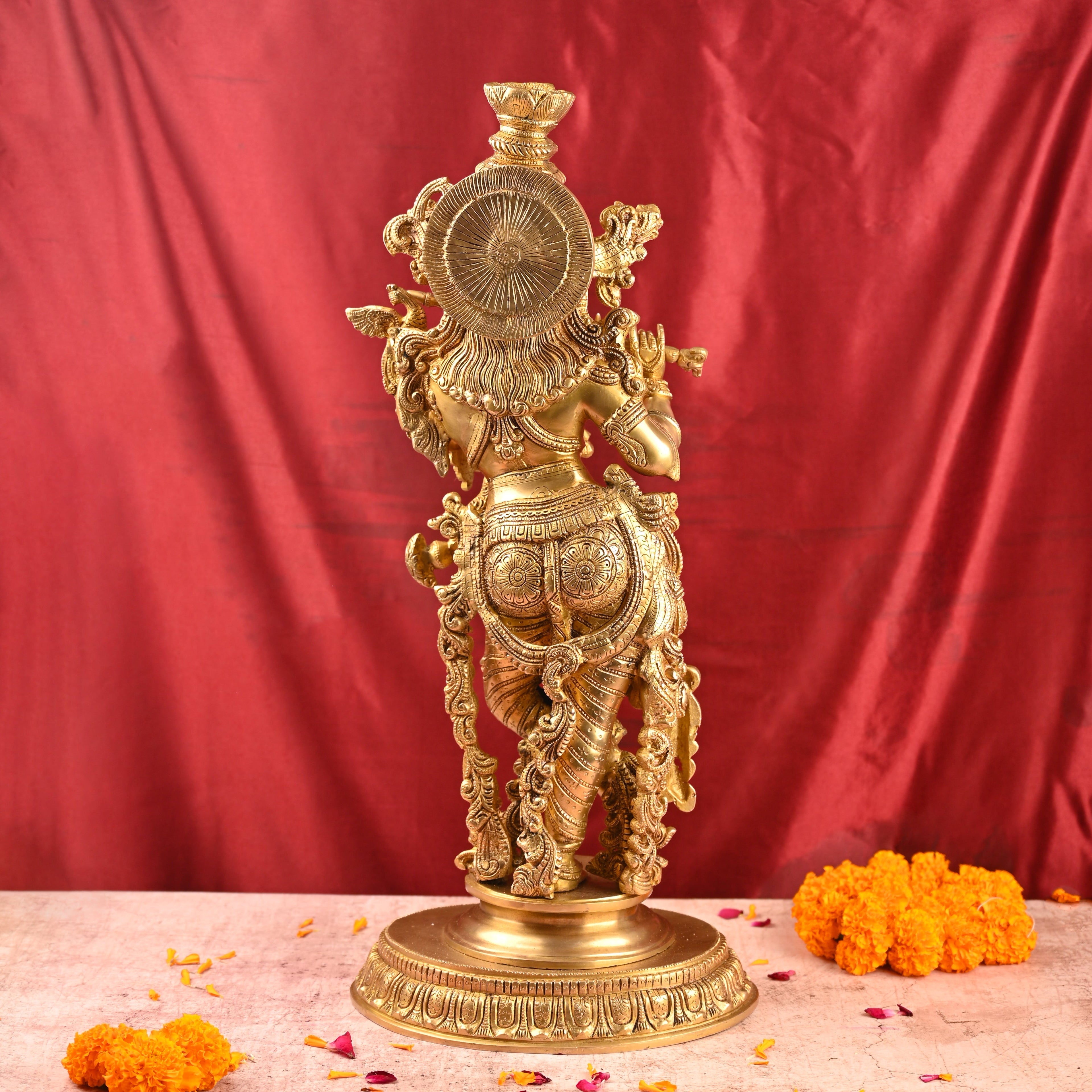 Brass Standing Krishna Idol (26 Inch) Vedansh Craft