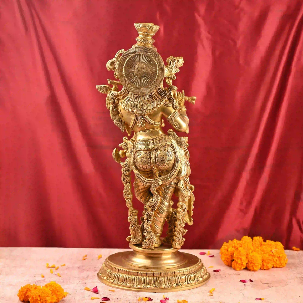 Brass Standing Krishna Idol (26 Inch) Vedansh Craft