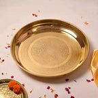 Brass Handcrafted Parat – Traditional Indian Brassware for Elegant Serving (23 Inch) Vedansh Craft