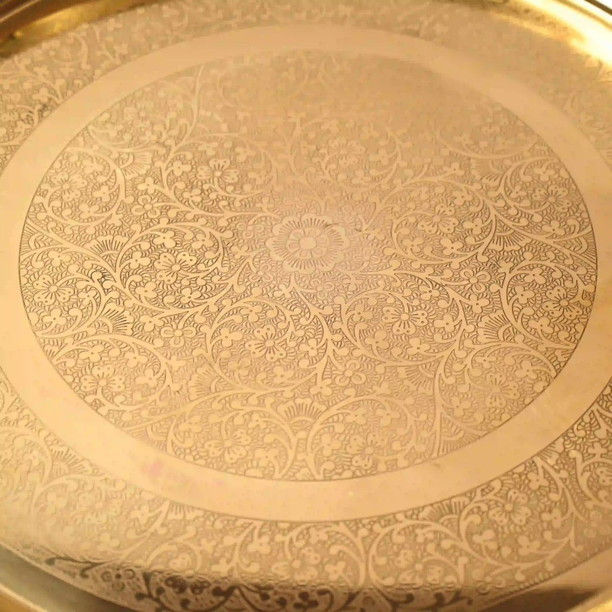 Brass Handcrafted Parat – Traditional Indian Brassware for Elegant Serving (23 Inch) Vedansh Craft