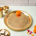 Brass Hammered Thali – Traditional Indian Brassware for Dining Elegance (11.2 Inch) Vedansh Craft