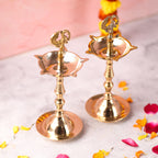 Brass Peacock Samai/Lamp Pair Vedansh Craft