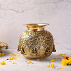Brass Ashtalakshmi Kodam / Kalash (7.8 Inch) Vedansh Craft