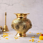 Brass Ashtalakshmi Kodam / Kalash (5.5 Inch) Vedansh Craft