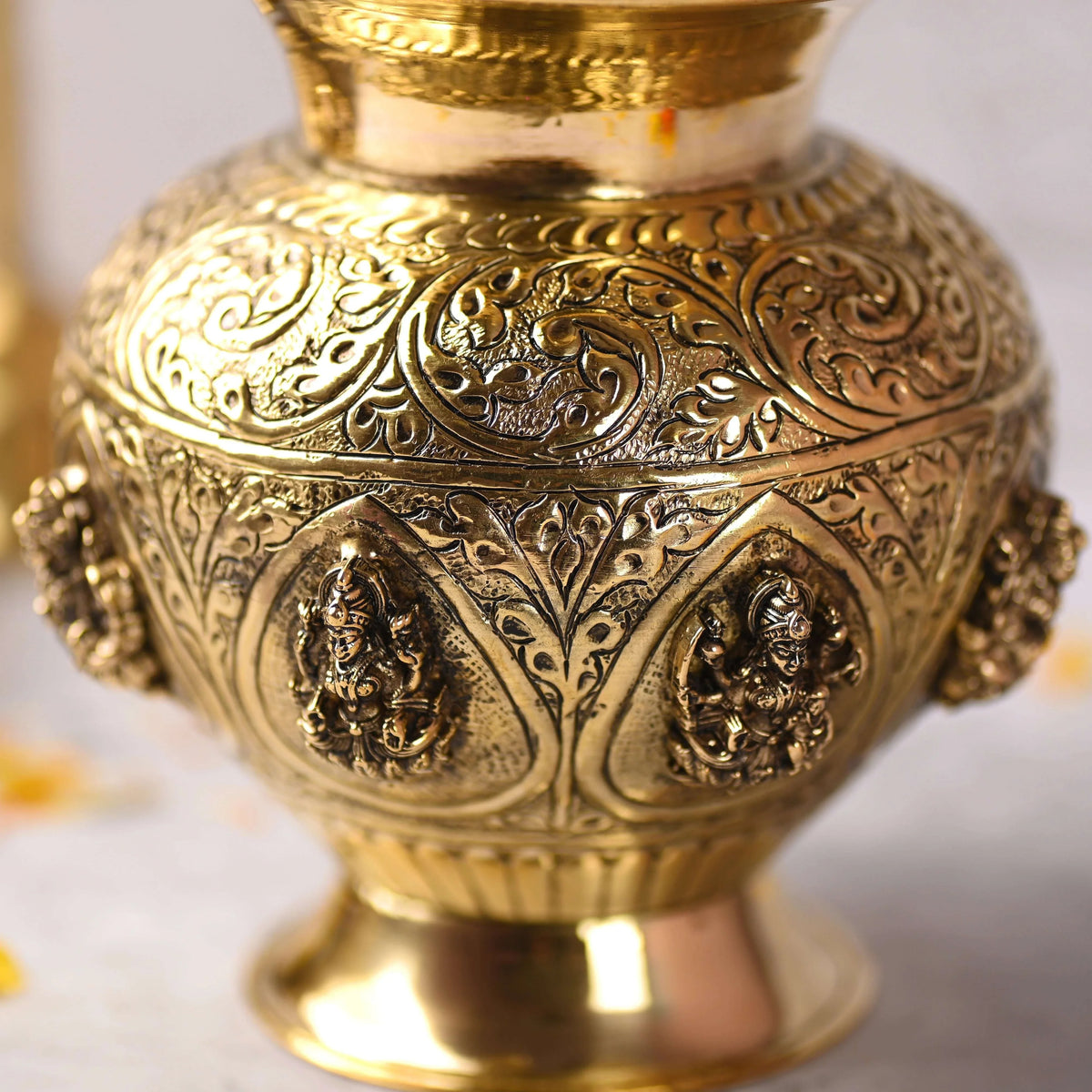 Brass Ashtalakshmi Kodam / Kalash (5.5 Inch) Vedansh Craft