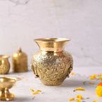 Brass Shankh Chakra Namaha Kodam / Kalash Vedansh Craft