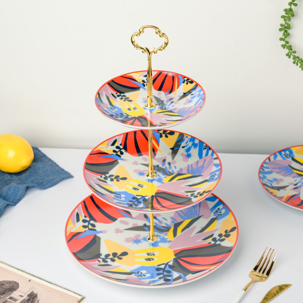 Sylvia Ceramic 3 Tier Cupcake Stand Nestasia