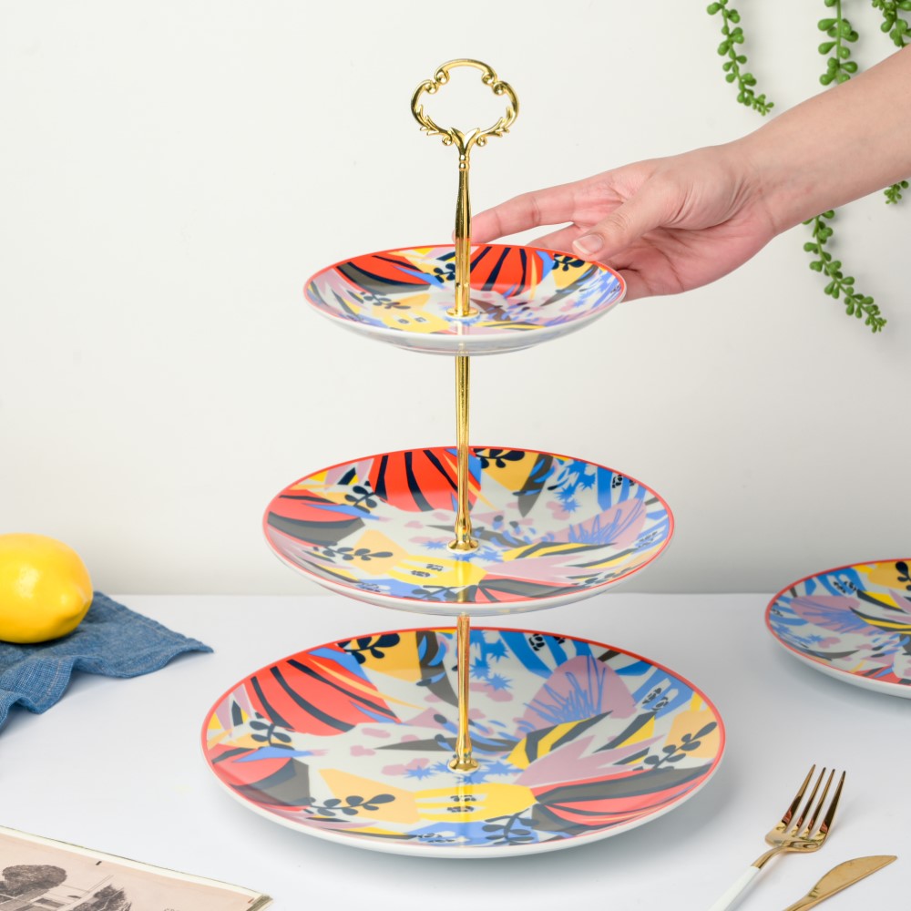 Sylvia Ceramic 3 Tier Cupcake Stand Nestasia