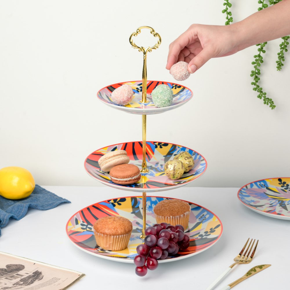 Sylvia Ceramic 3 Tier Cupcake Stand Nestasia