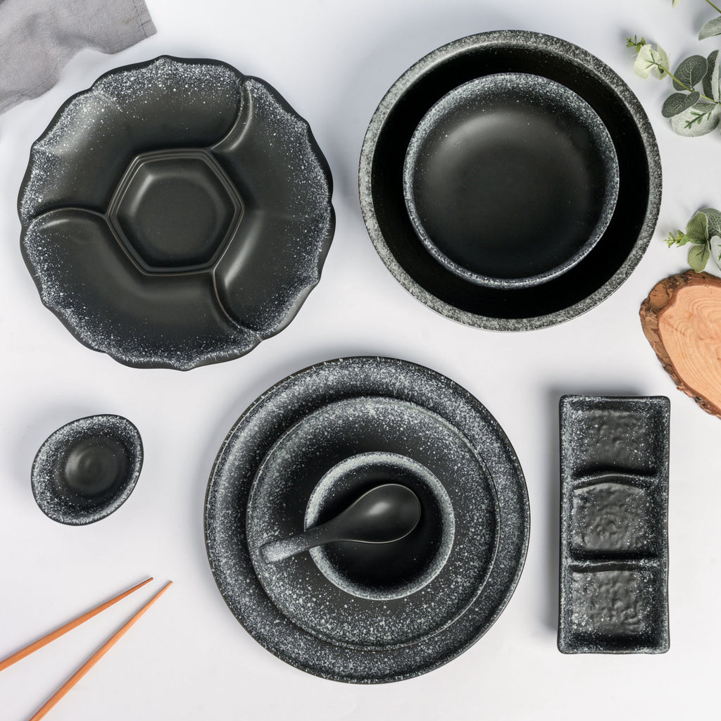 Galaxy Stone Pottery 35 Piece Dinner Set For 6 Nestasia