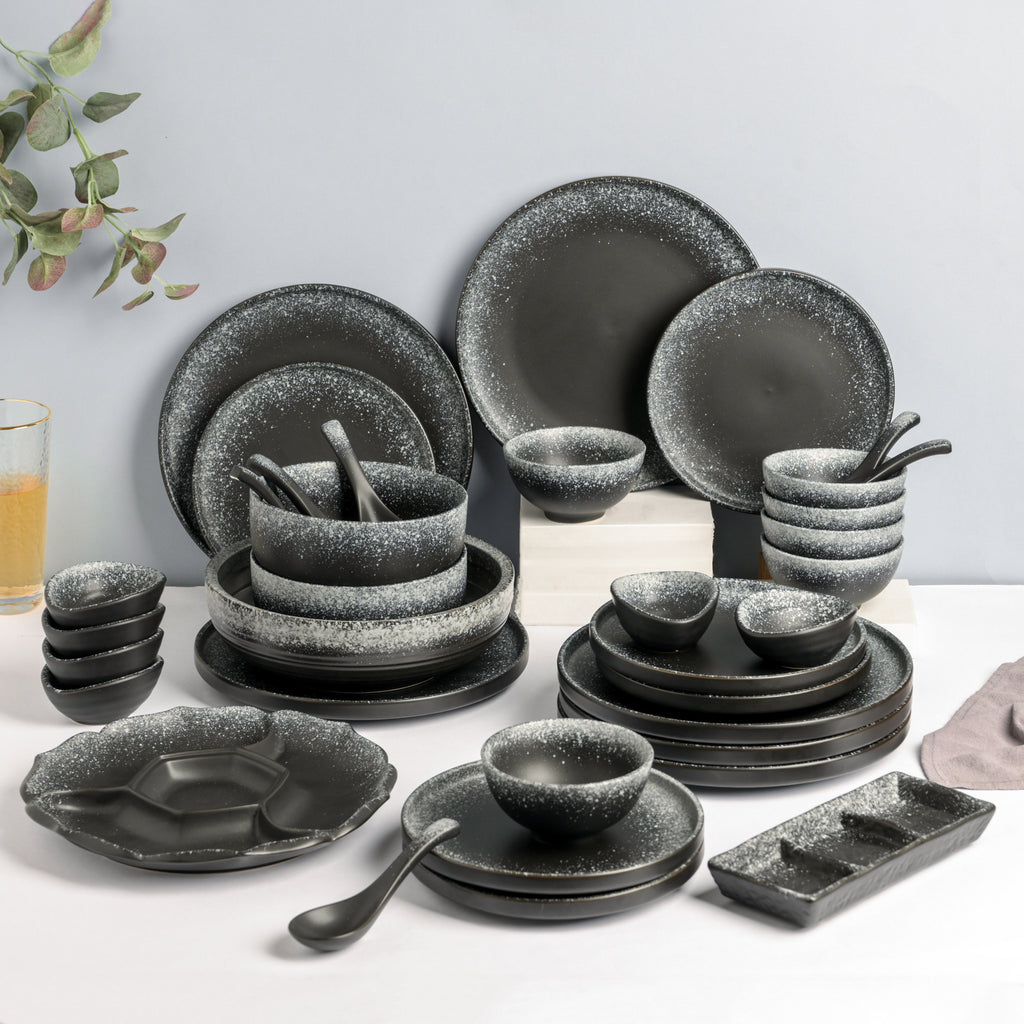 Galaxy Stone Pottery 35 Piece Dinner Set For 6 Nestasia