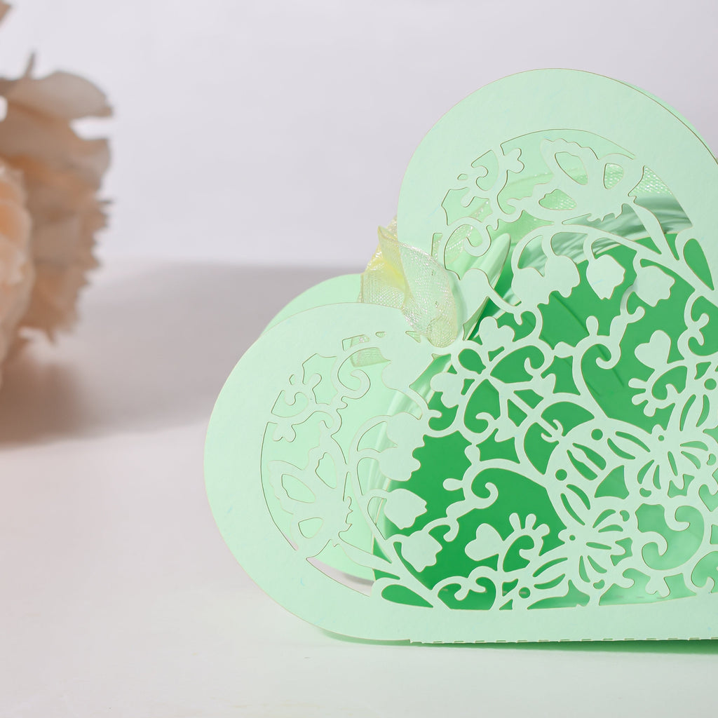 Mint Green Heart Paper Gift Box Set of 20 Nestasia