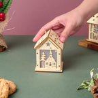DIY Wooden House LED Christmas Decor Small Nestasia