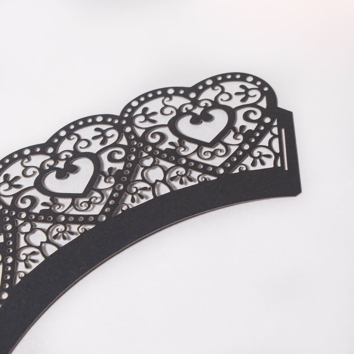 Black Heart Lace Cupcake Wrapper Set of 20 Nestasia