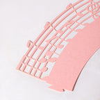 Pink Musical Notes Lace Cupcake Wrapper Set of 20 Nestasia