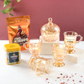 Homemade Delights Amber Glassware With Tea Hamper Set Of 4 Nestasia