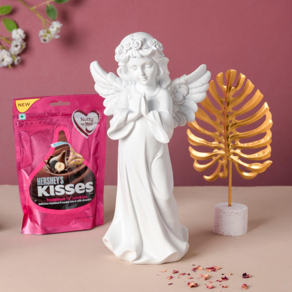 Angel And Leaf Festive Showpiece Hamper Set Of 3 Nestasia