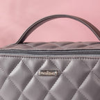 Makeup Pouch Large Capacity Quilted Grey Nestasia