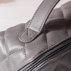 Makeup Pouch Large Capacity Quilted Grey Nestasia