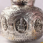 Brass Silver Plated Ashtalakshmi Kodam / Kalash (6.5 Inch) Vedansh Craft