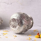 Brass Silver Plated Ashtalakshmi Kodam / Kalash (6.5 Inch) Vedansh Craft