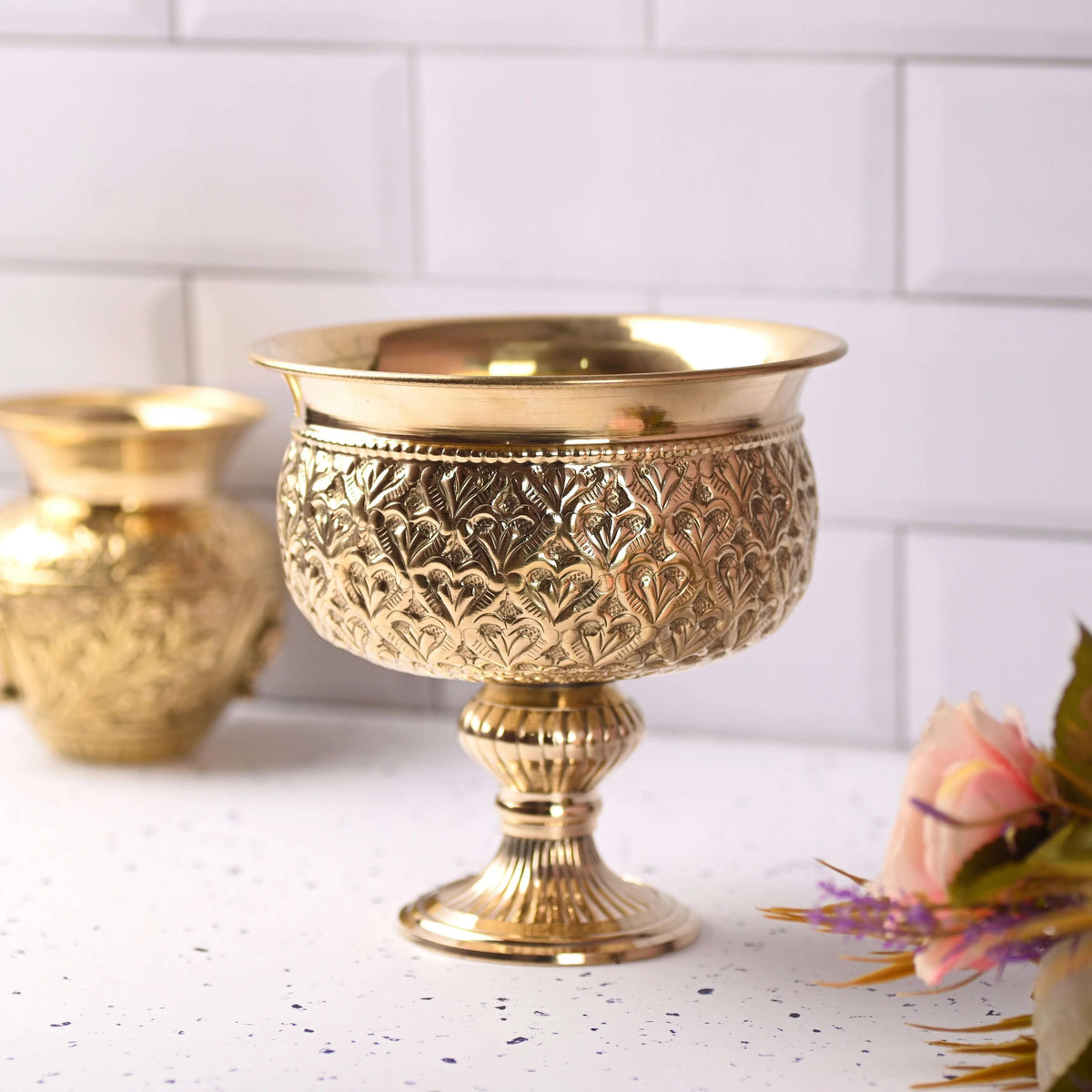 Brass Handcrafted Flower Vase Vedansh Craft