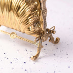 Brass Folding Serving Platter Biscuit Caddy Barrel Box (9.3 Inch) Vedansh Craft