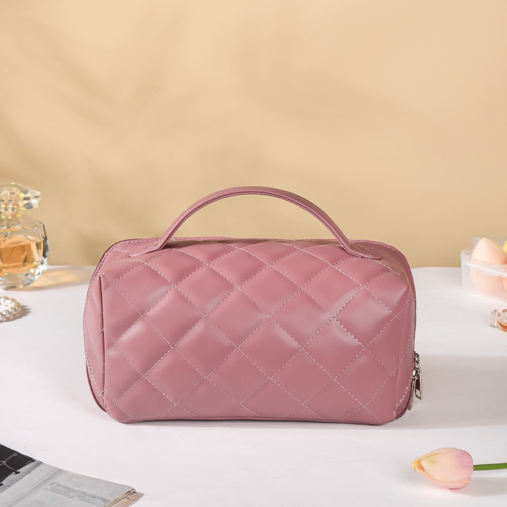 Makeup Pouch Organiser Pink Large Capacity Nestasia