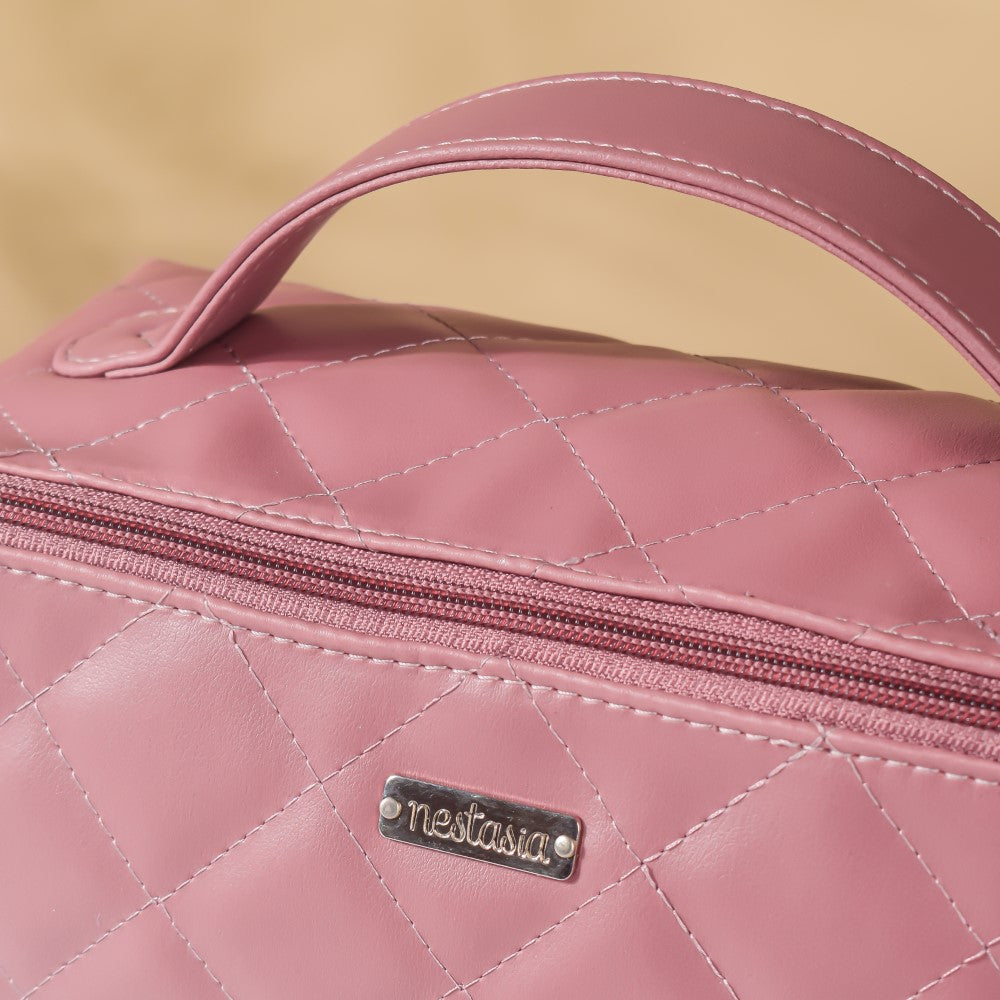 Makeup Pouch Organiser Pink Large Capacity Nestasia