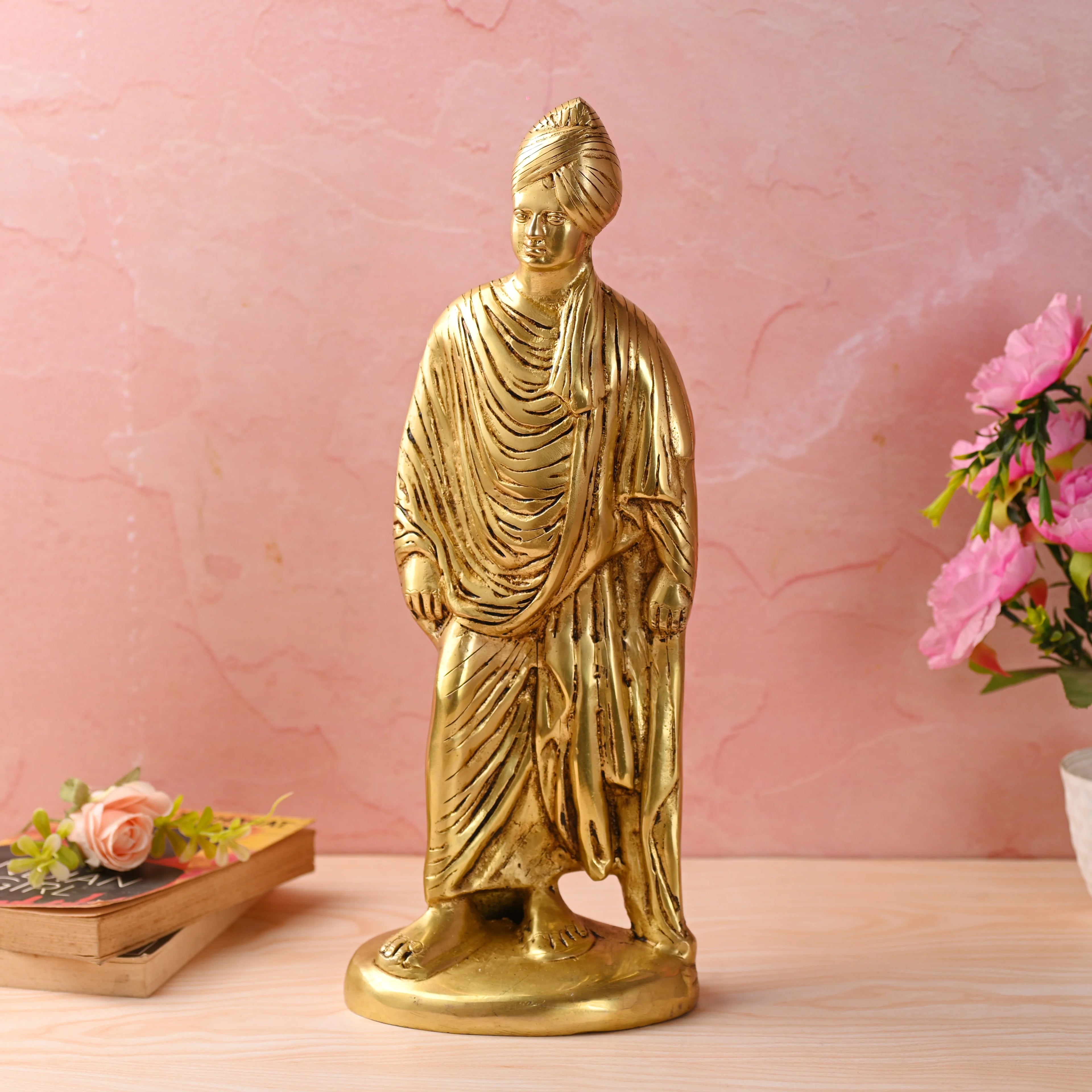 Brass Standing Swami Vivekananda Statue (16.5 Inch) Vedansh Craft