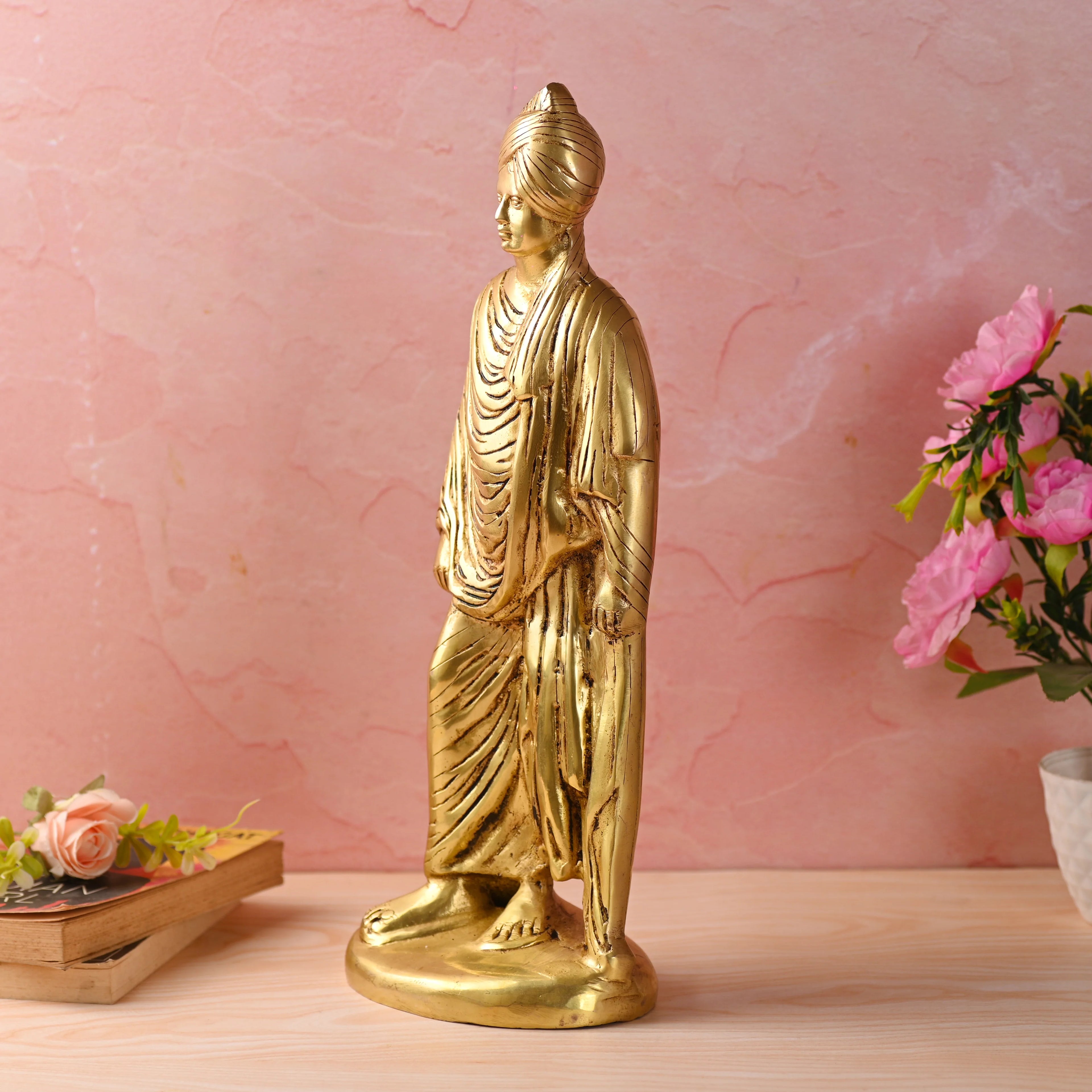 Brass Standing Swami Vivekananda Statue (16.5 Inch) Vedansh Craft
