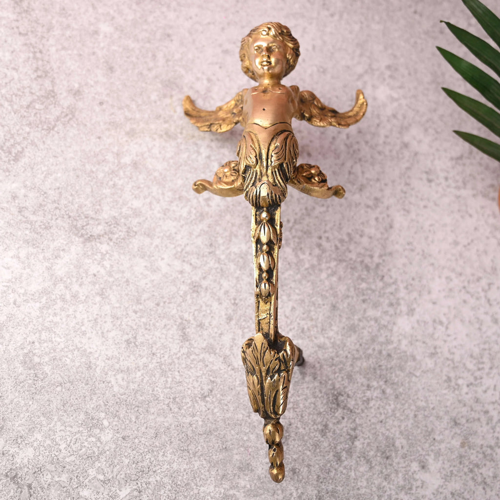 Brass Baby With Wings Door Handle (12.5 Inch) Vedansh Craft