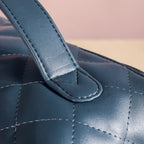 Makeup Pouch With Diagonal Side Zip Blue Grey Large Nestasia