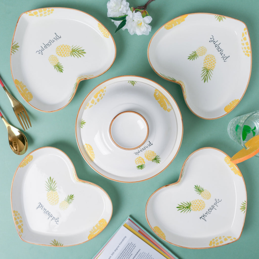 Pineapple Heart Supper Set For 4 Nestasia