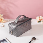 Makeup Pouch Large Capacity Quilted Grey Nestasia
