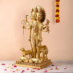 Brass Lord Dattatreya Standing Idol (23 Inch) Vedansh Craft