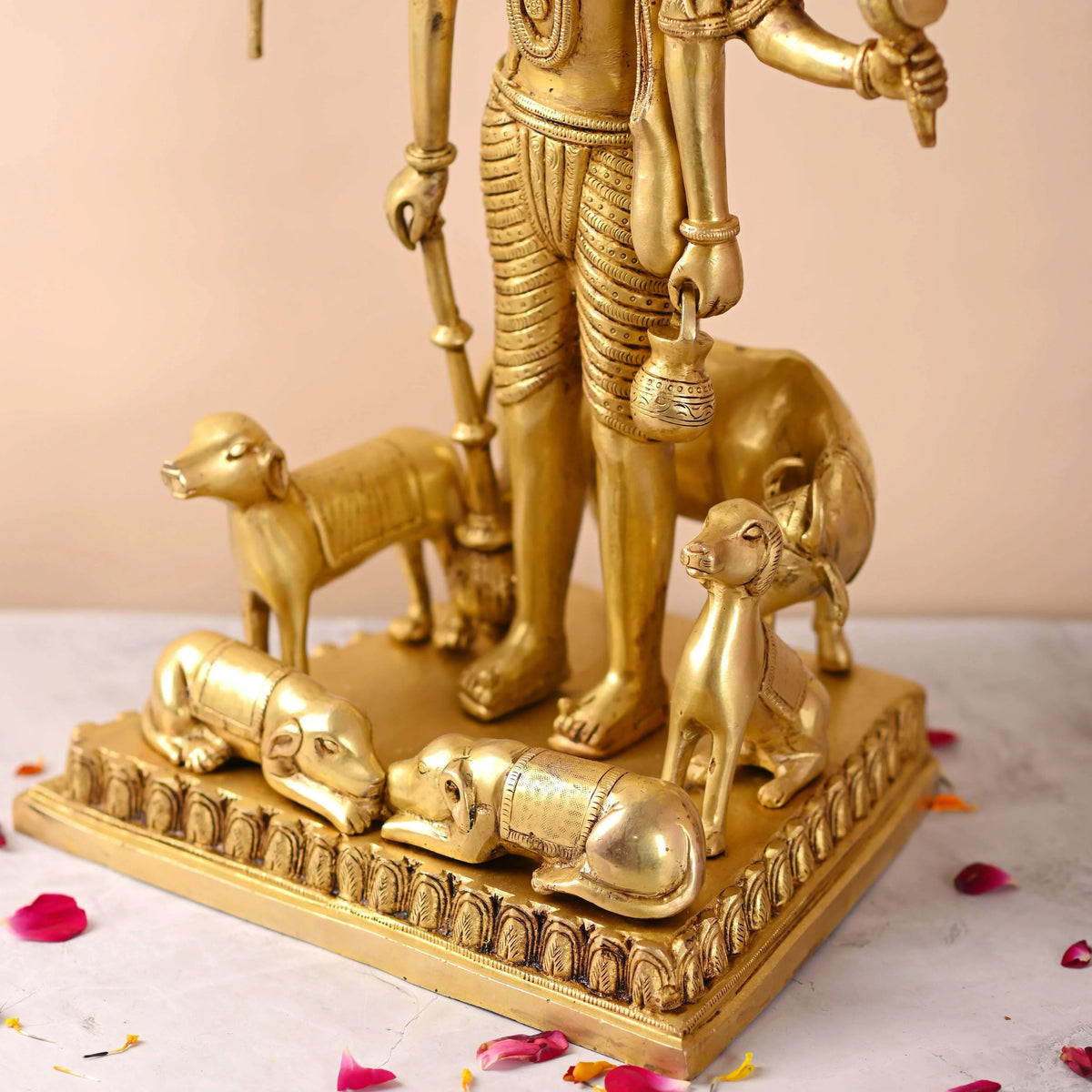 Brass Lord Dattatreya Standing Idol (23 Inch) Vedansh Craft