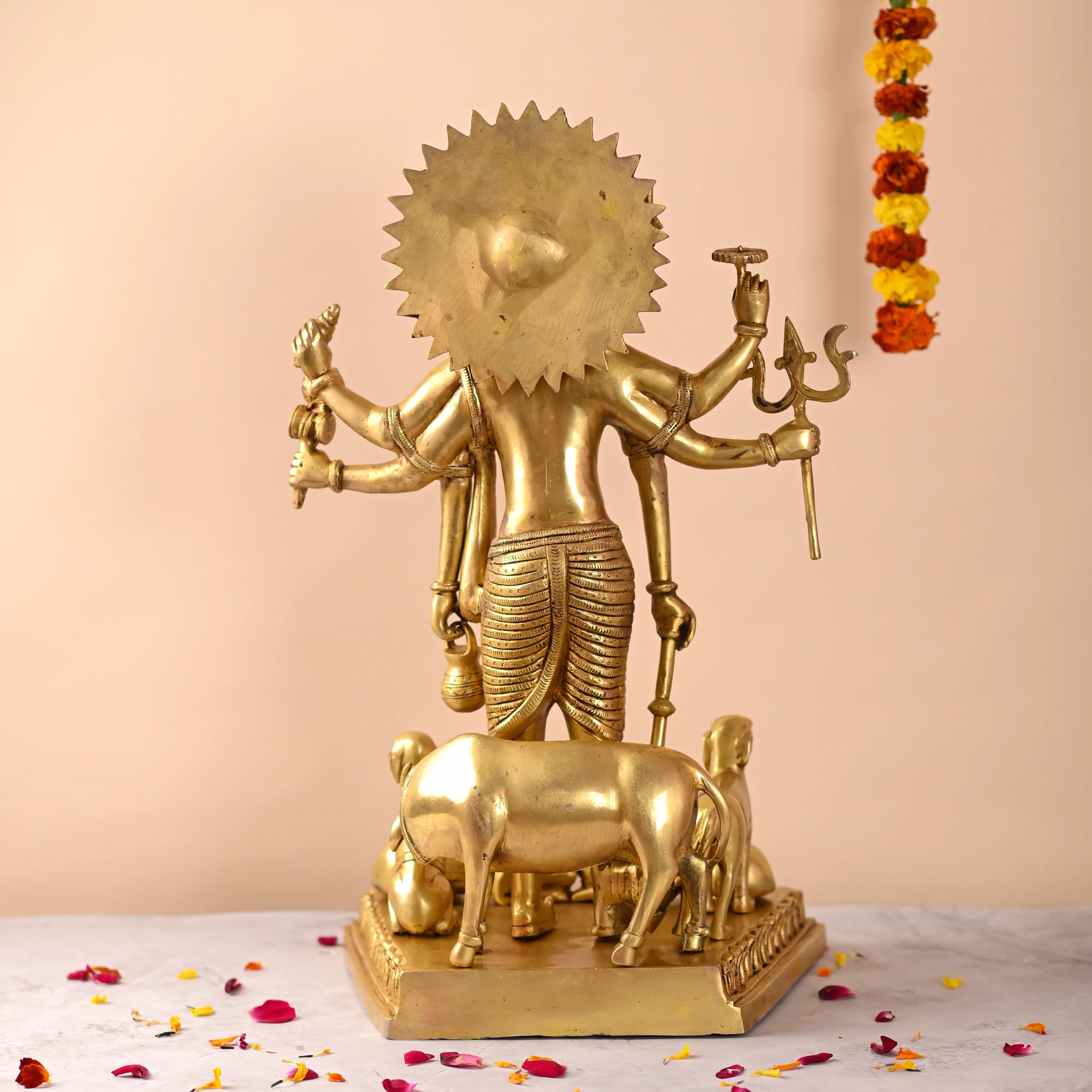 Brass Lord Dattatreya Standing Idol (23 Inch) Vedansh Craft