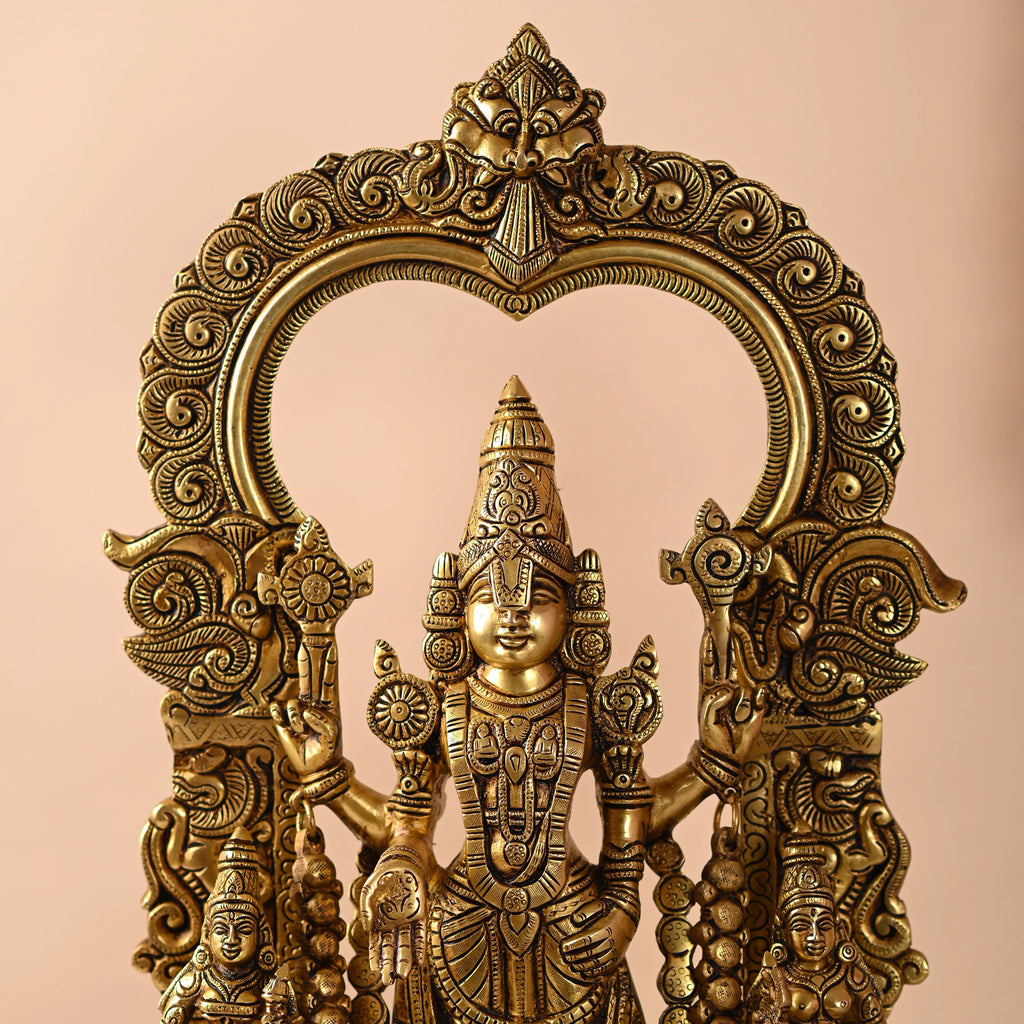 Brass Frame Tirupati Balaji/Venkateshwar Idol (23 Inch) Vedansh Craft