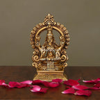 Brass Superfine Goddess Sitting Lakshmi On Throne (5.8 Inch) Vedansh Craft