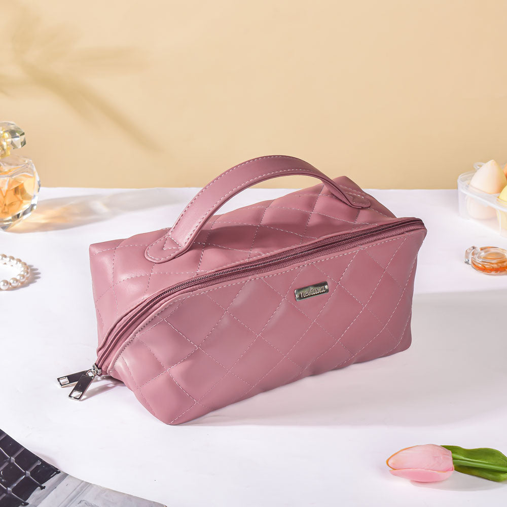 Makeup Pouch Organiser Pink Large Capacity Nestasia