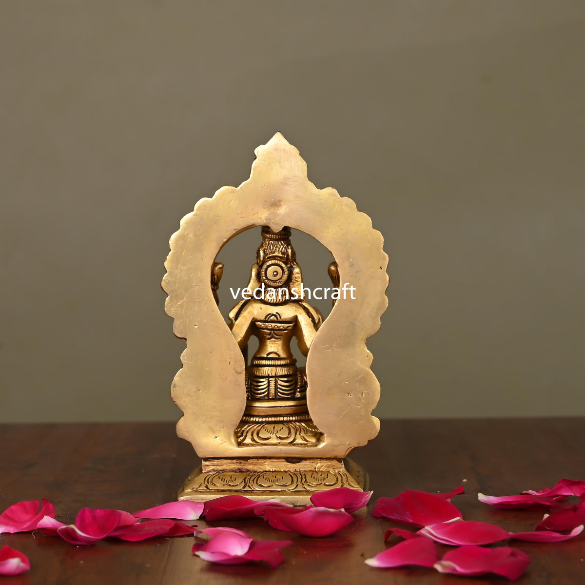 Brass Superfine Goddess Sitting Lakshmi On Throne (5.8 Inch) Vedansh Craft