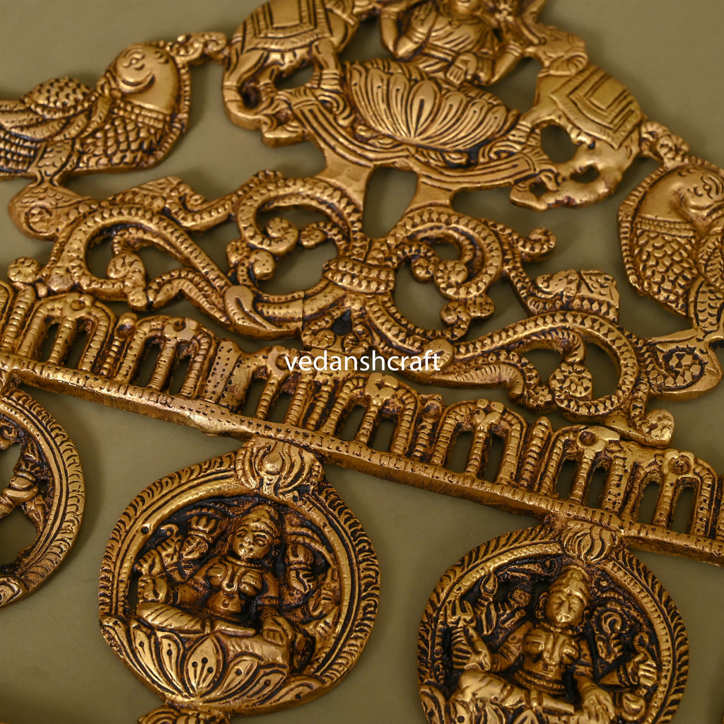 Brass Ashtalakshmi Wall Hanging (14.5 Inch) Vedansh Craft